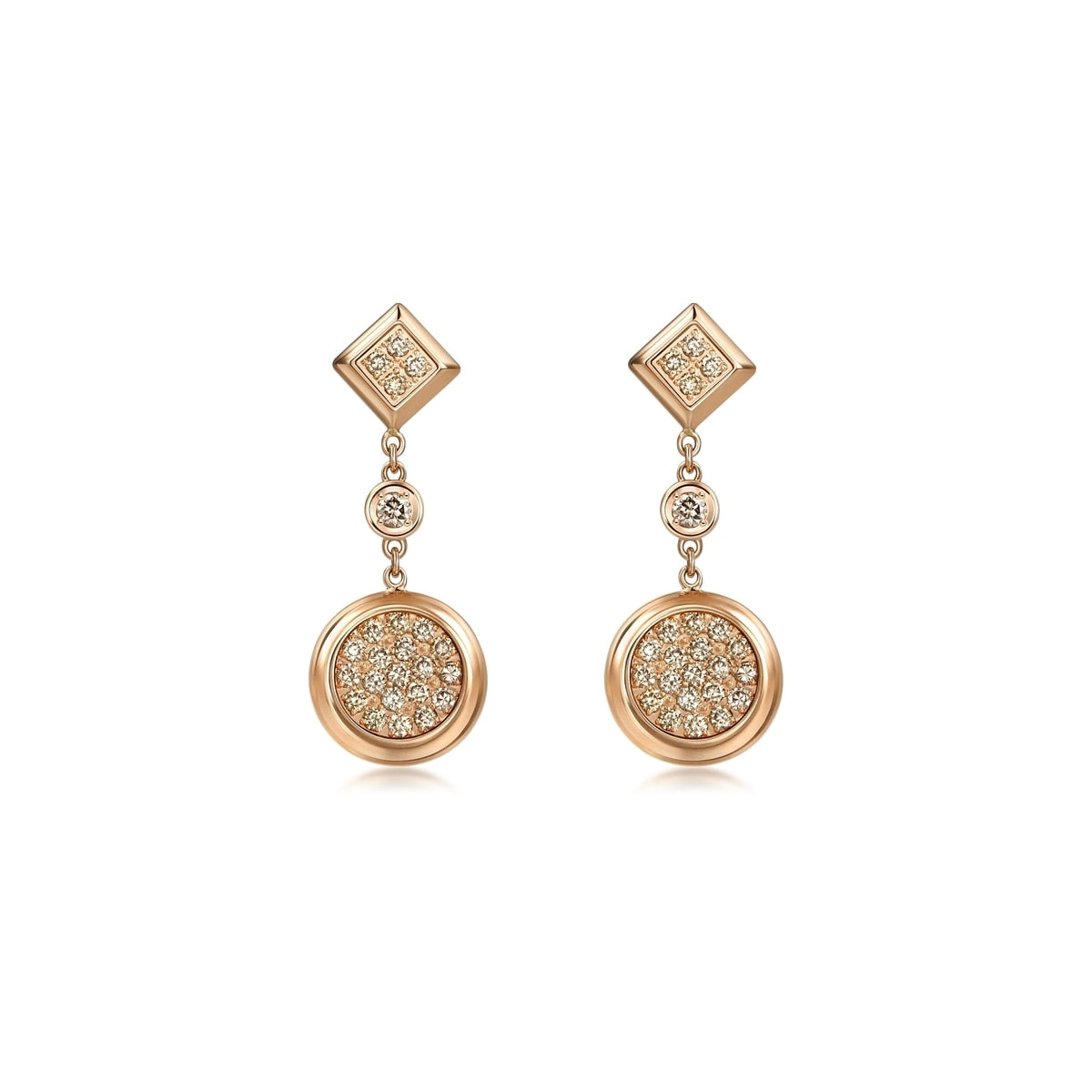 Timeless' 18K Rose Gold Brown Diamond Earrings