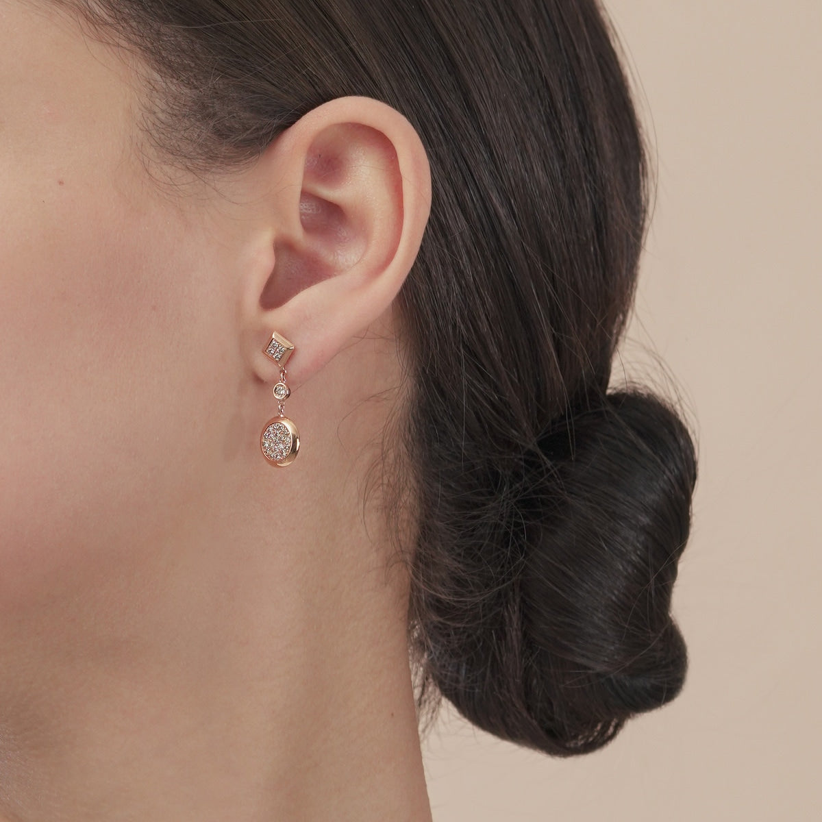 Timeless' 18K Rose Gold Brown Diamond Earrings