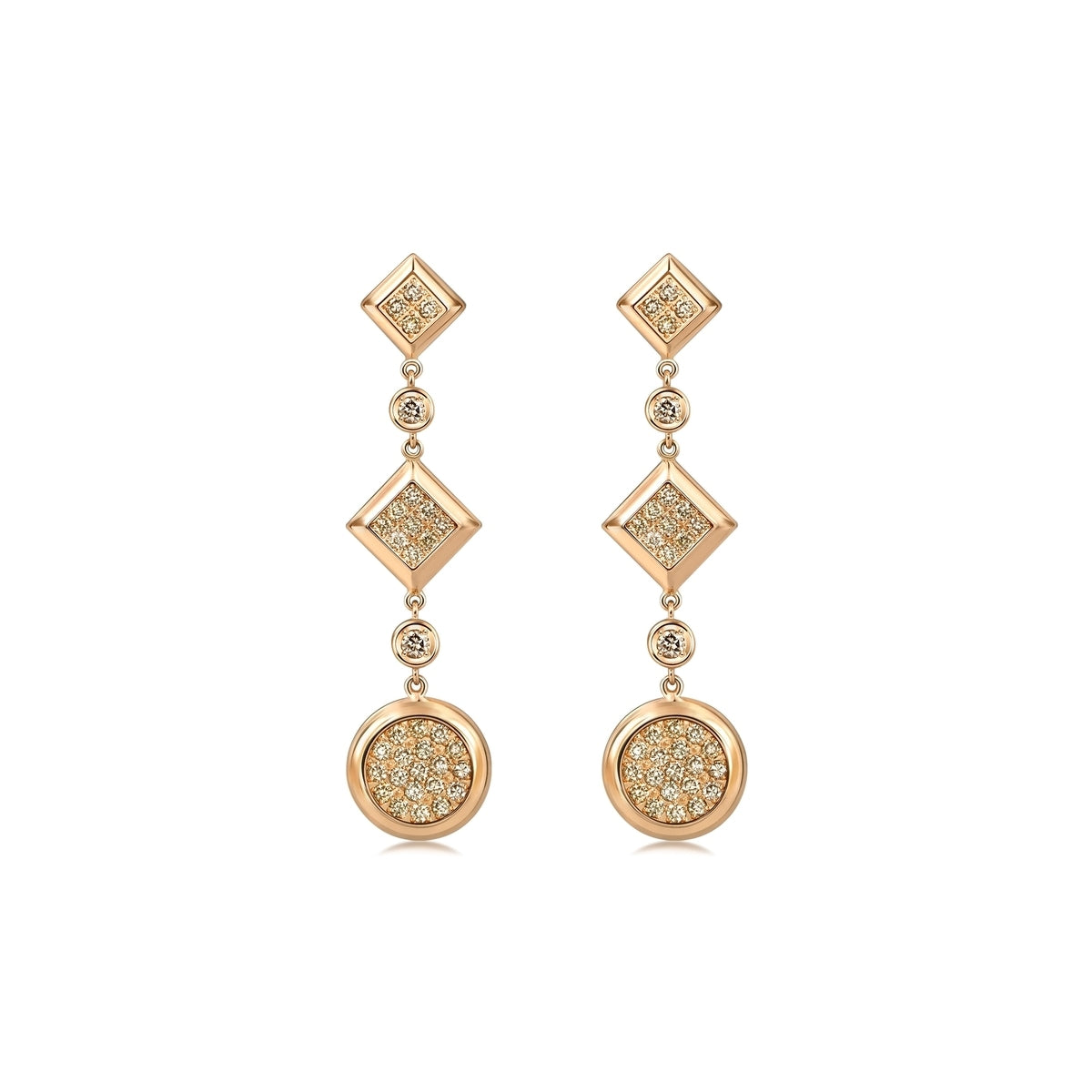 Timeless' 18K Rose Gold Brown Diamond Earrings