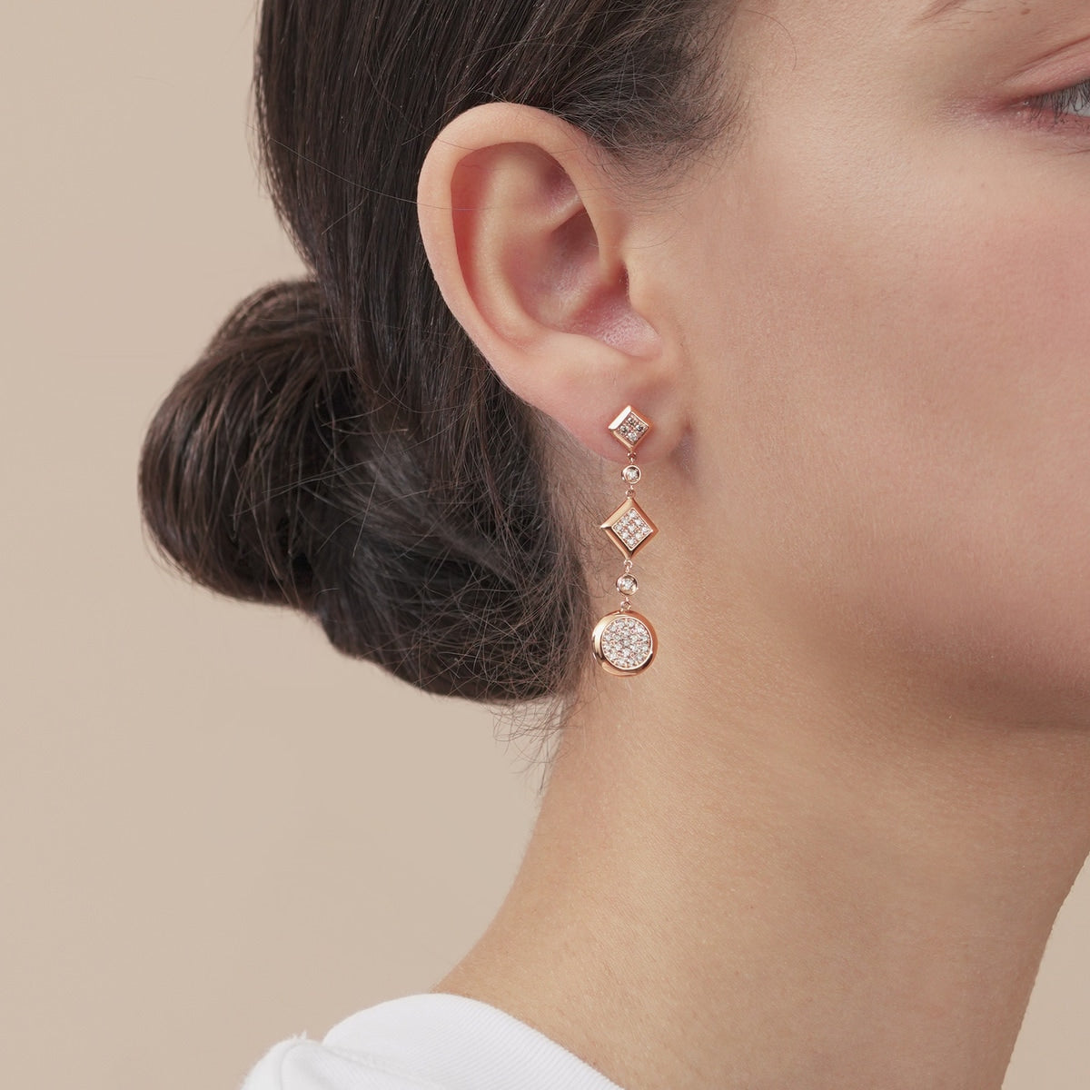 Timeless' 18K Rose Gold Brown Diamond Earrings