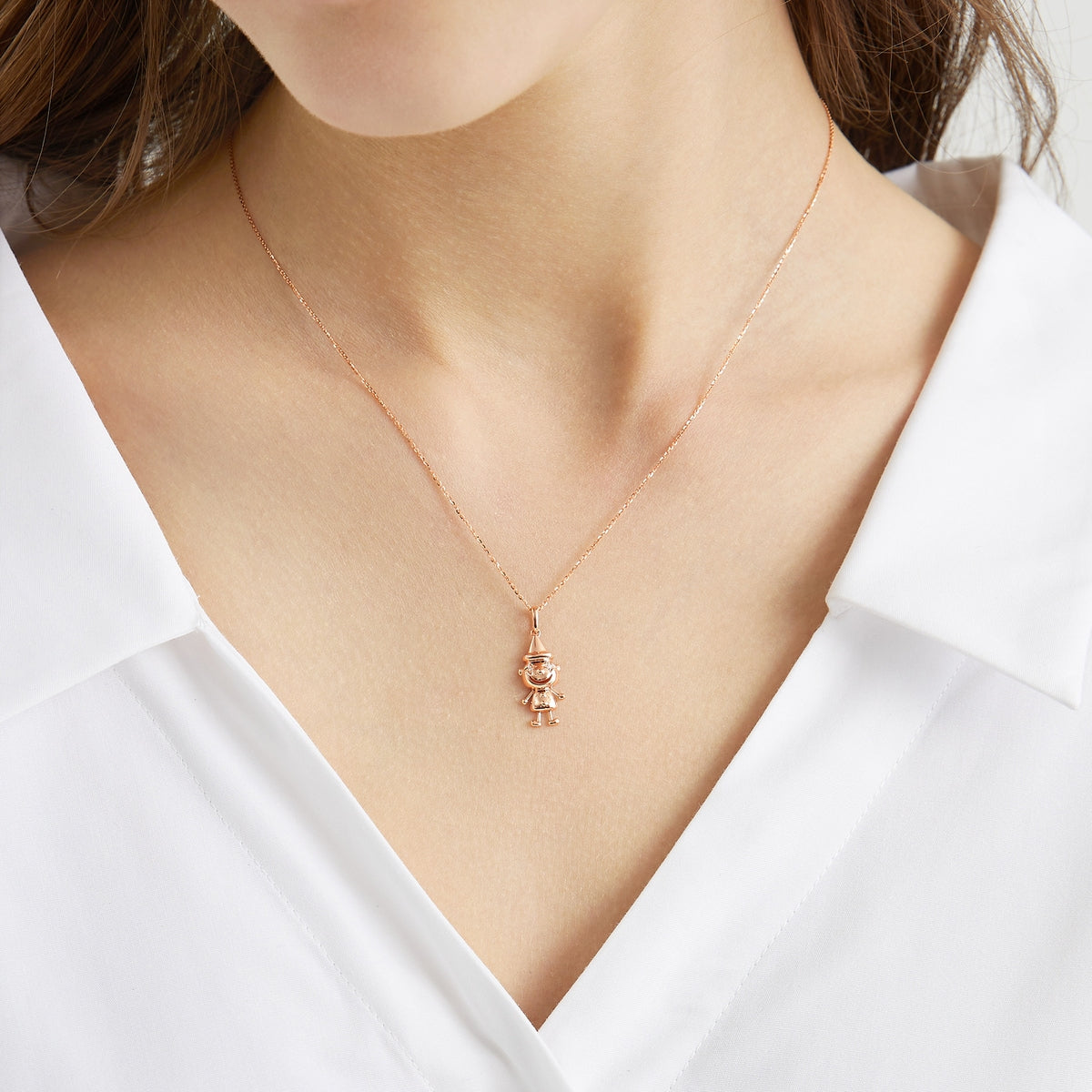 18K Rose Gold Diamond Necklace