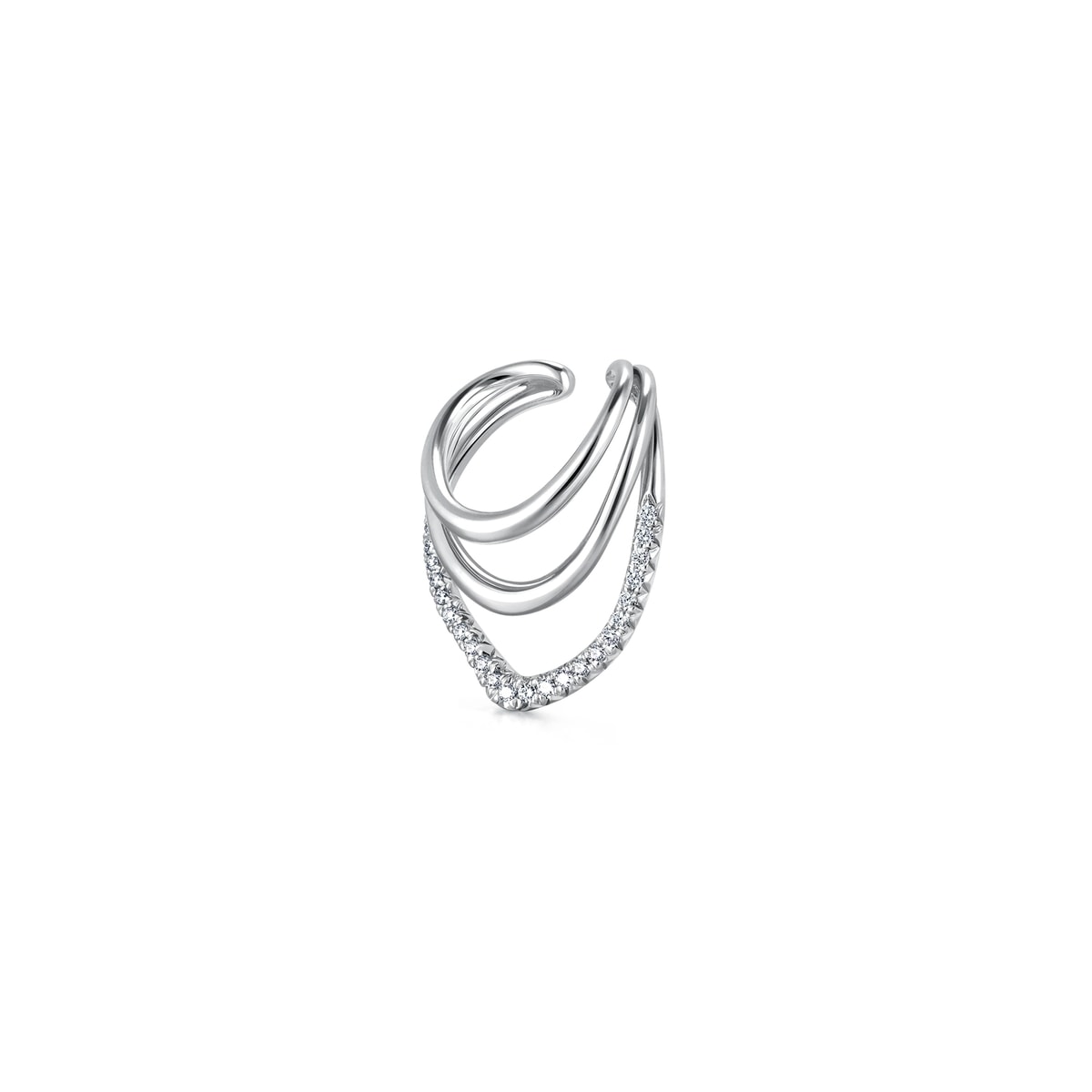 Form'18K White Gold Diamond Single Ear Cuff
