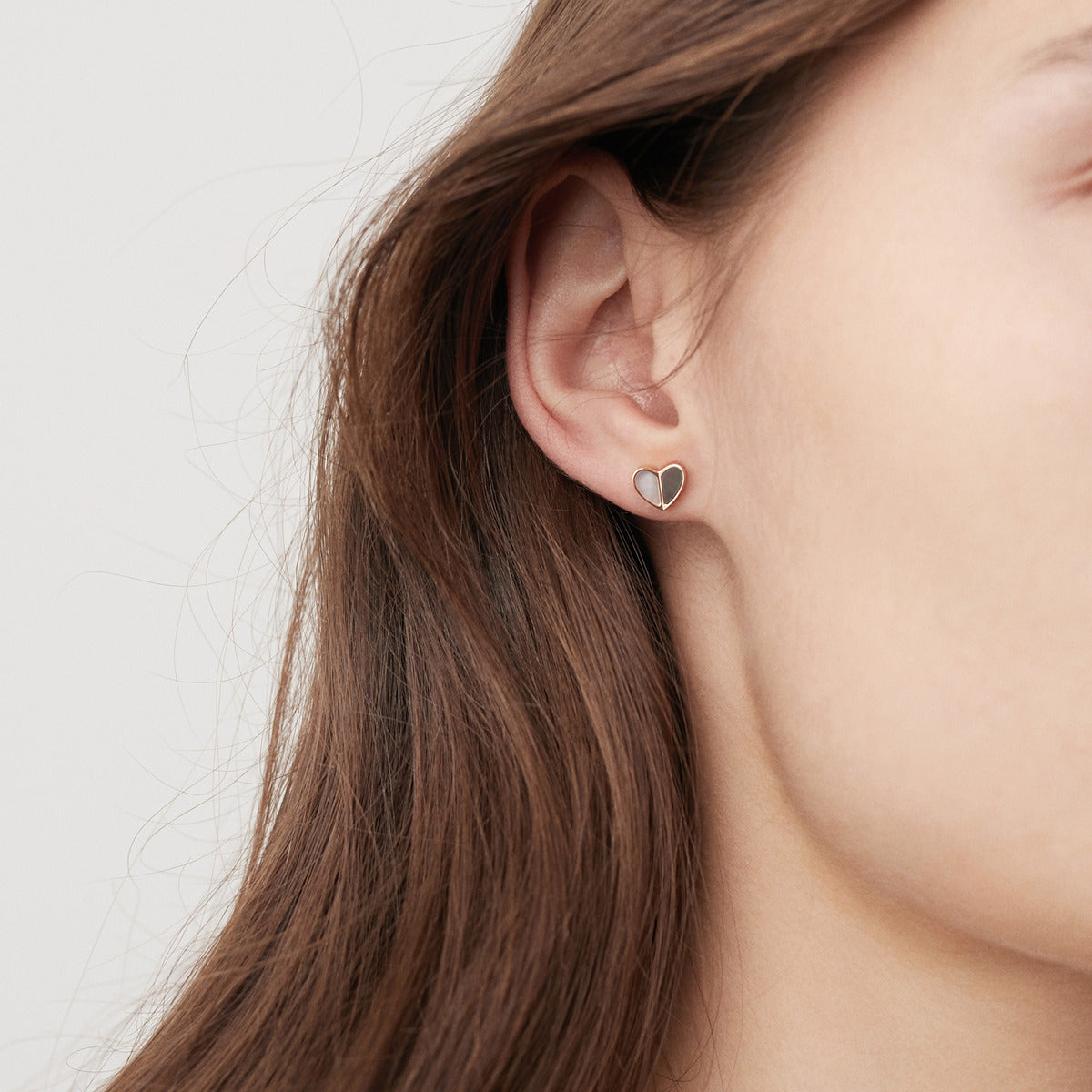 18K Rose Gold Heart Earrings