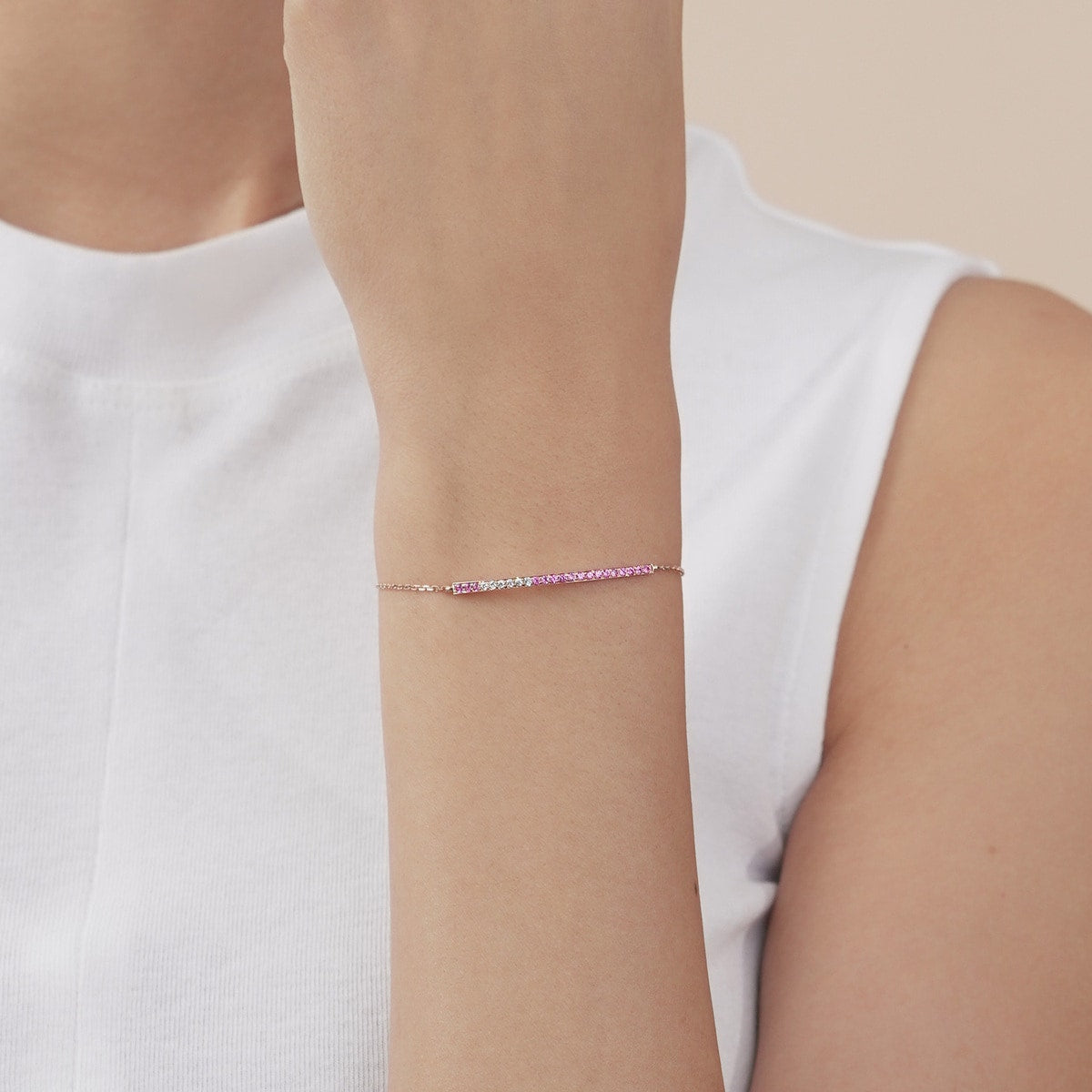 Timeless' 18K Rose Gold Pink Sapphire Bracelet