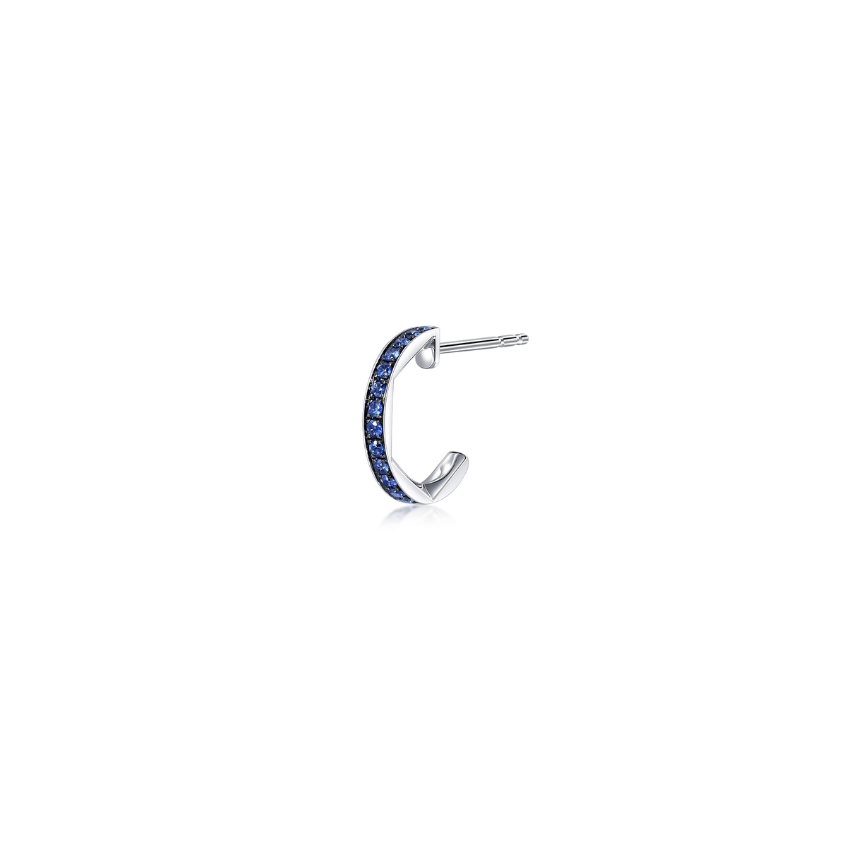 Timeless' 18K White & Black Gold Sapphire Single Earring