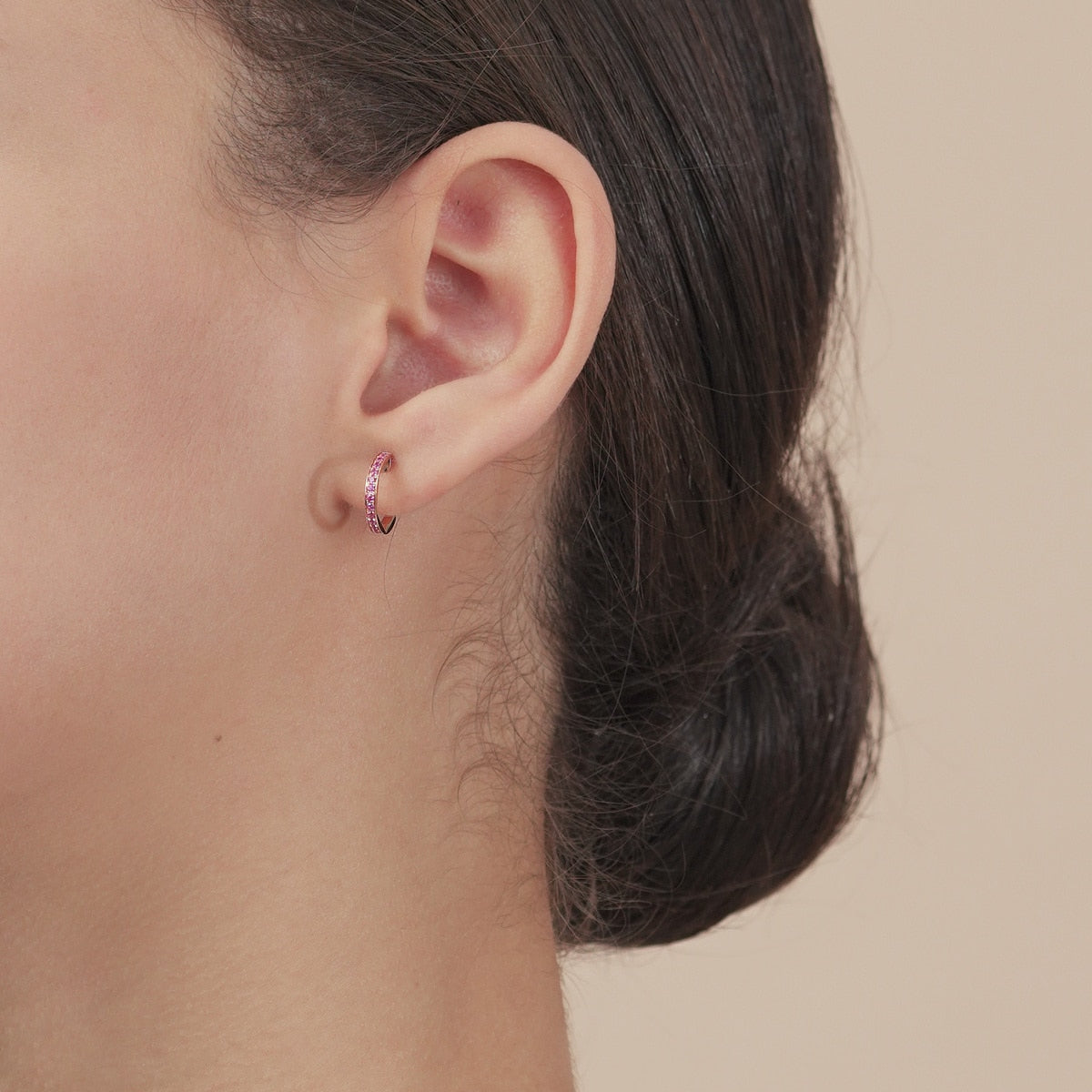 18K/750 Gold (Rose) Pink Sapphire Single Earring