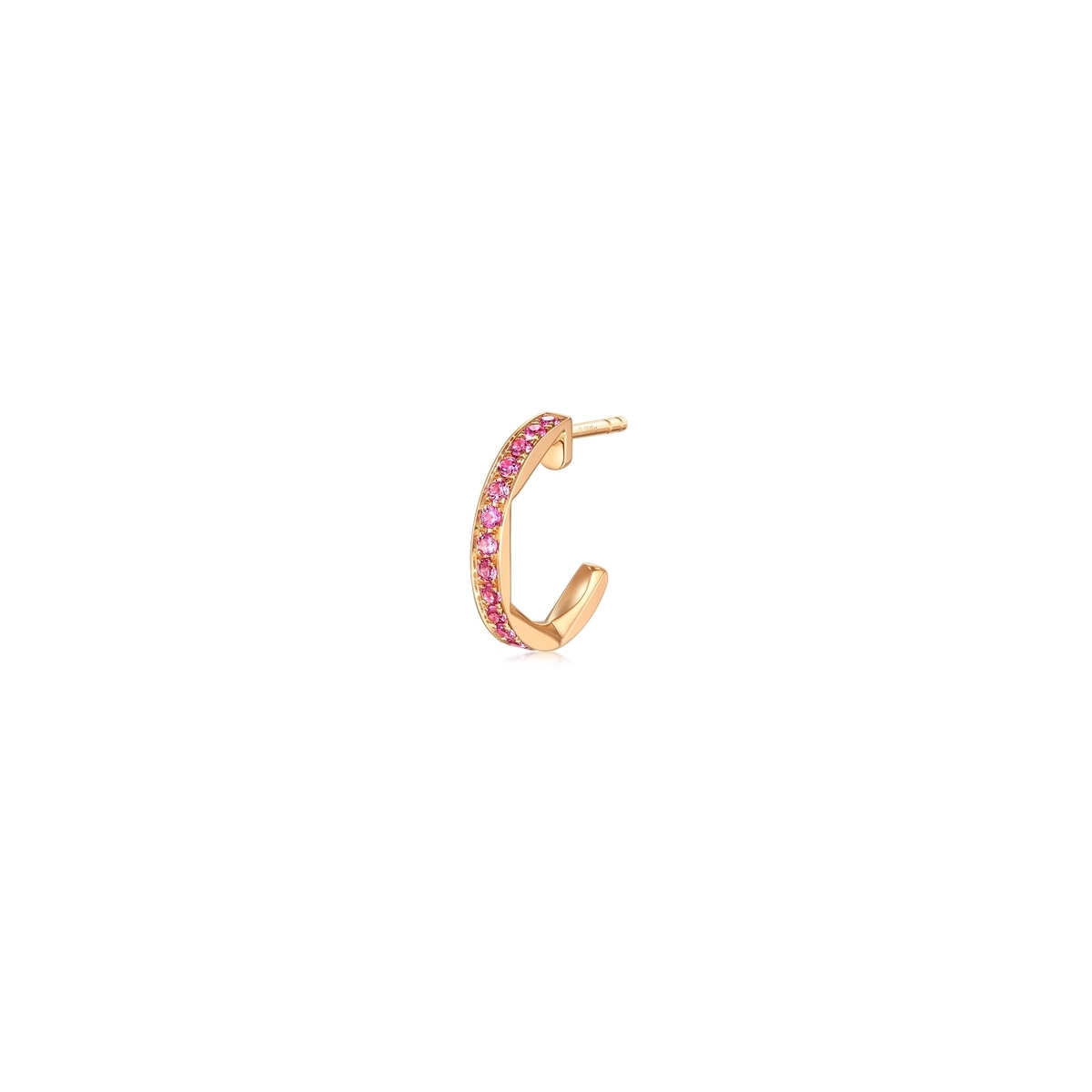 18K/750 Gold (Rose) Pink Sapphire Single Earring