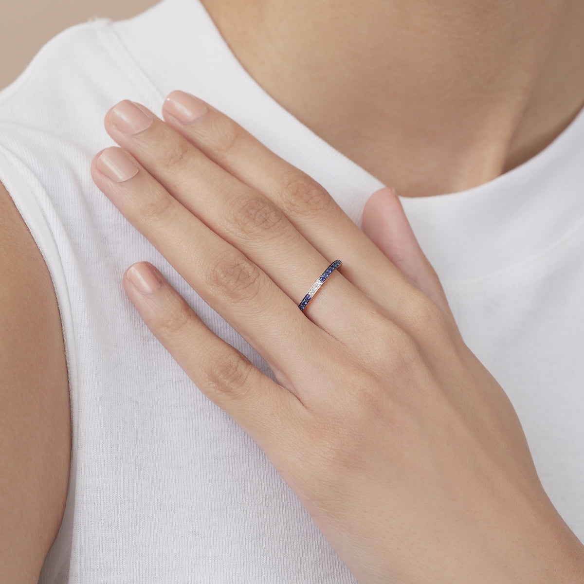 Timeless' 18K White & Black Gold Sapphire Ring