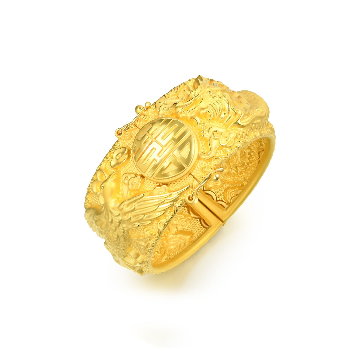Dragon & Phoenix' 999.9 Gold Bangle
