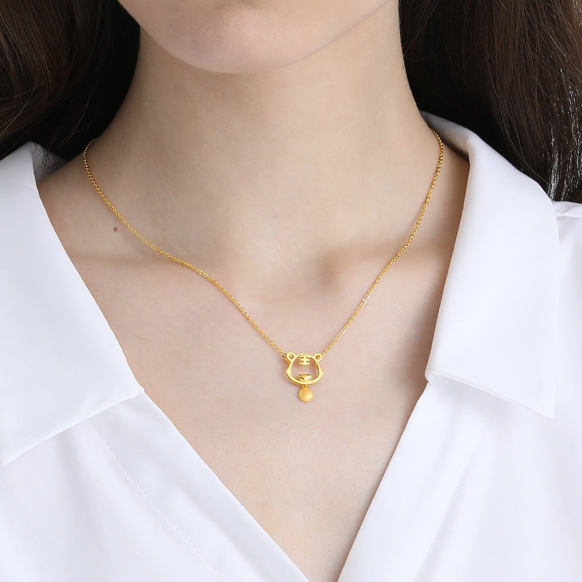 New Year & Chinese Zodiac'999.9 Gold Tiger Pendant