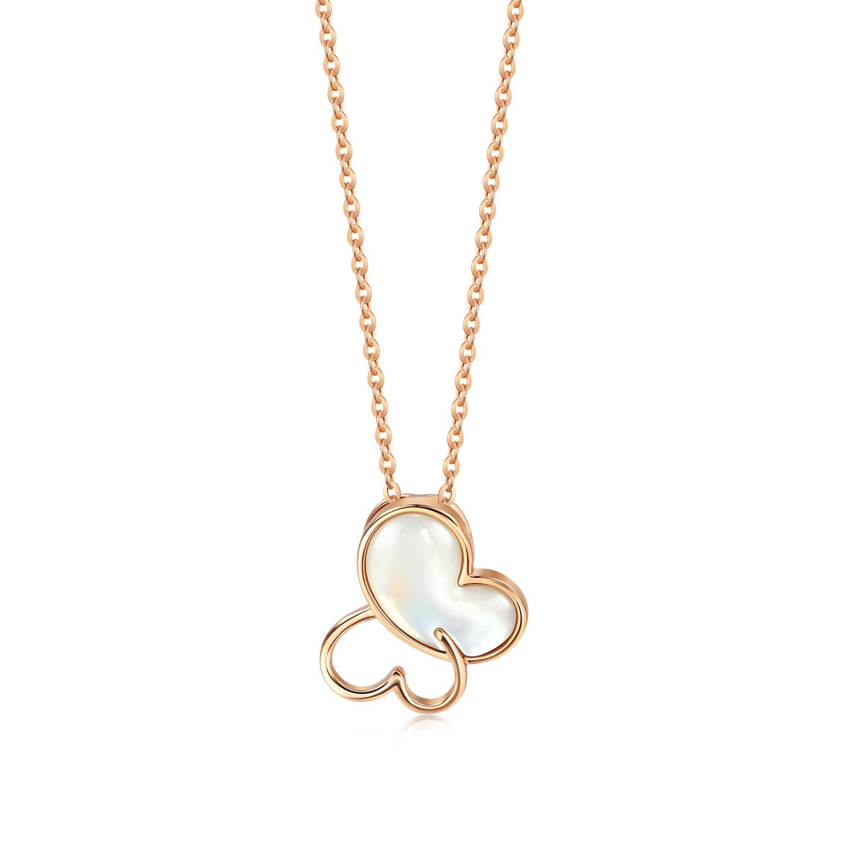 Nature' 18K Rose Gold Butterfly Necklace