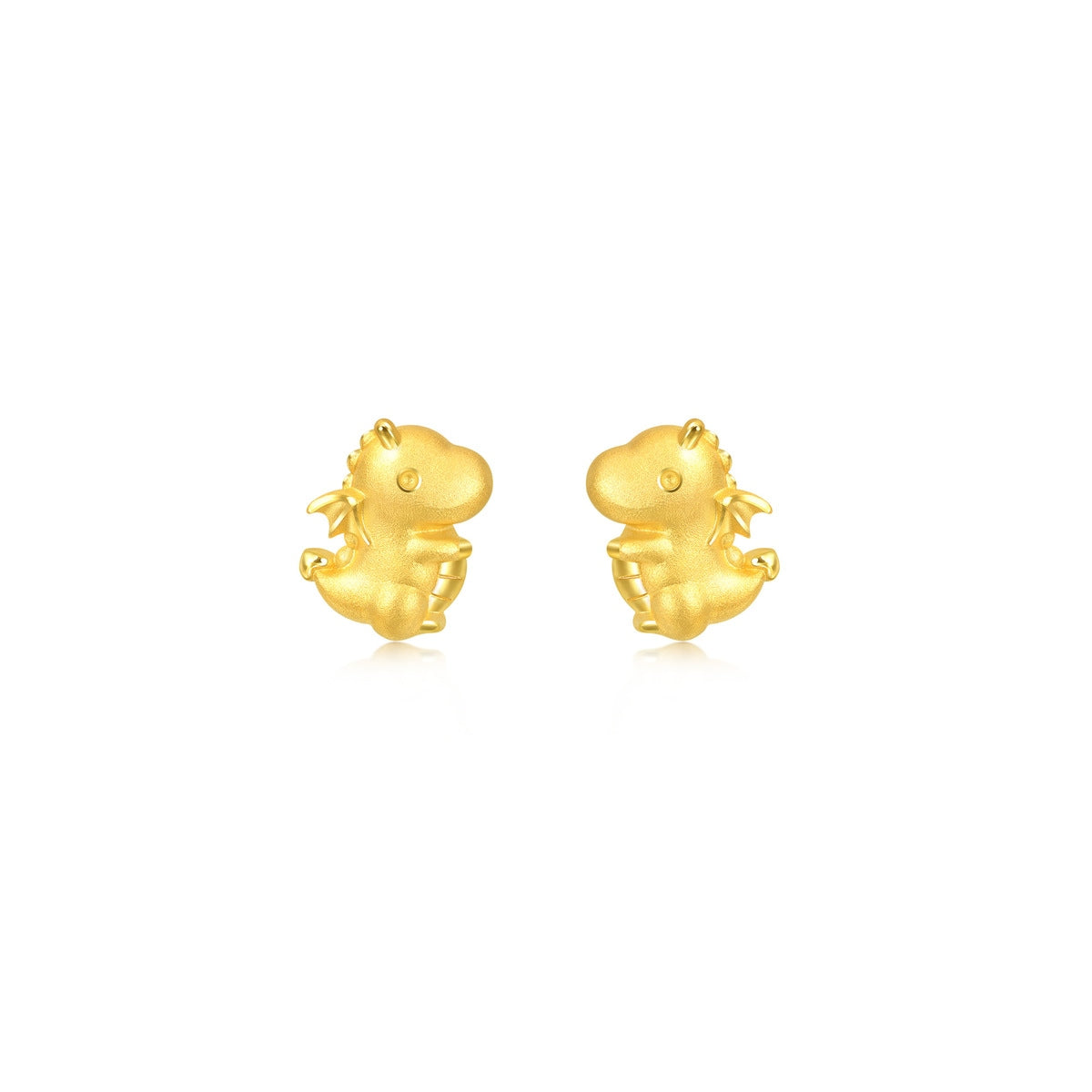 999.9 Gold Dinosaur Earrings