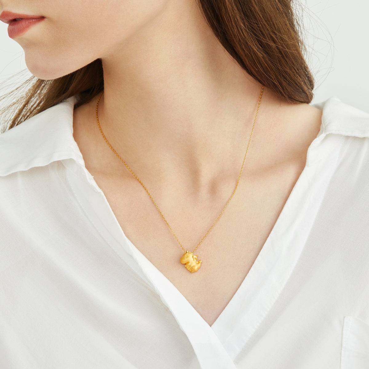 999.9 Gold Dinosaur Pendant