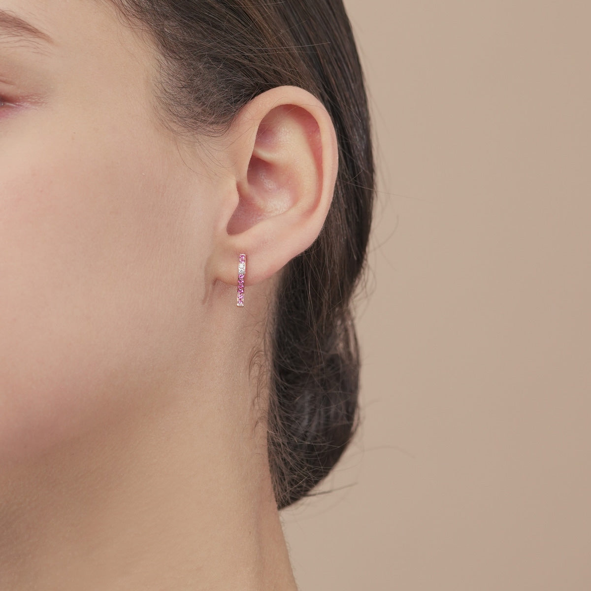 Timeless' 18K Rose Gold Pink Sapphire Single Earring