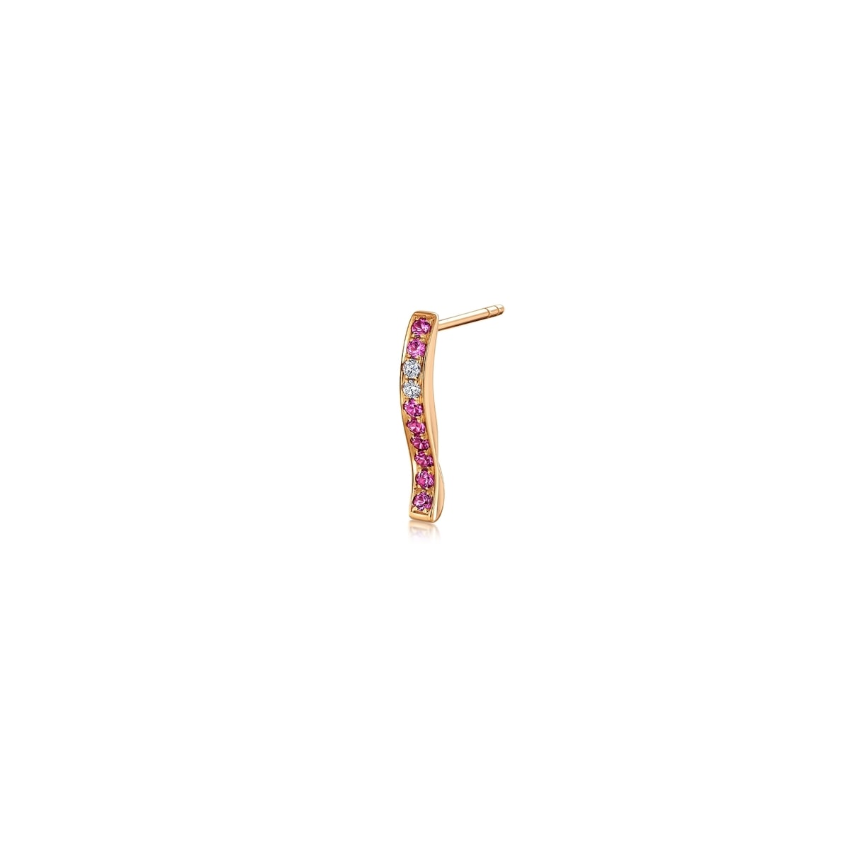 Timeless' 18K Rose Gold Pink Sapphire Single Earring
