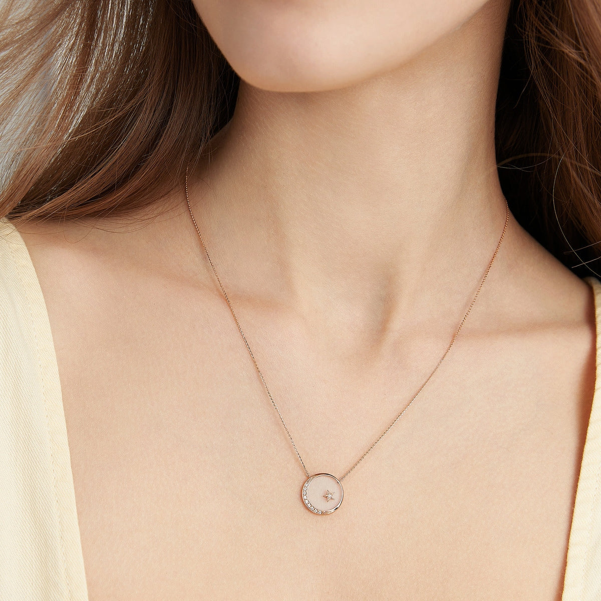 18K Rose Gold Diamond Necklace