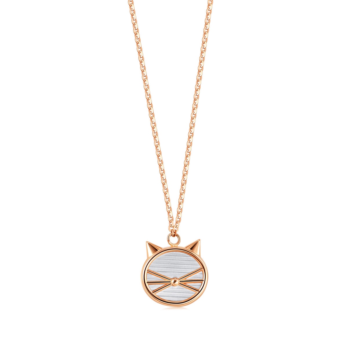 18K White & Red Gold Necklace