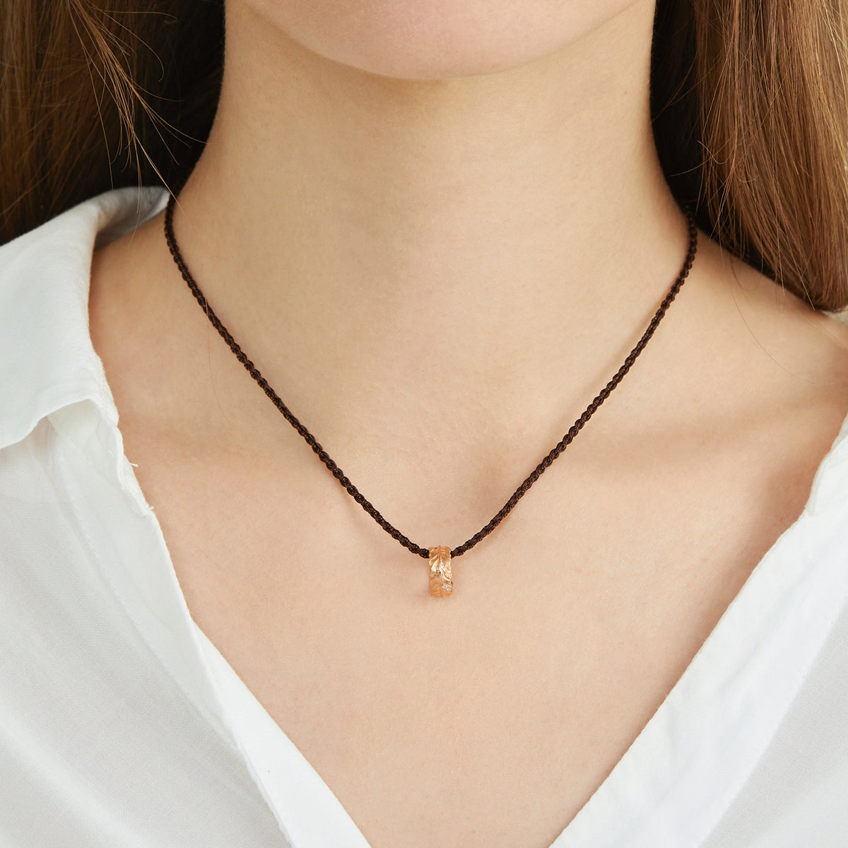 18K Rose Gold Diamond Necklace