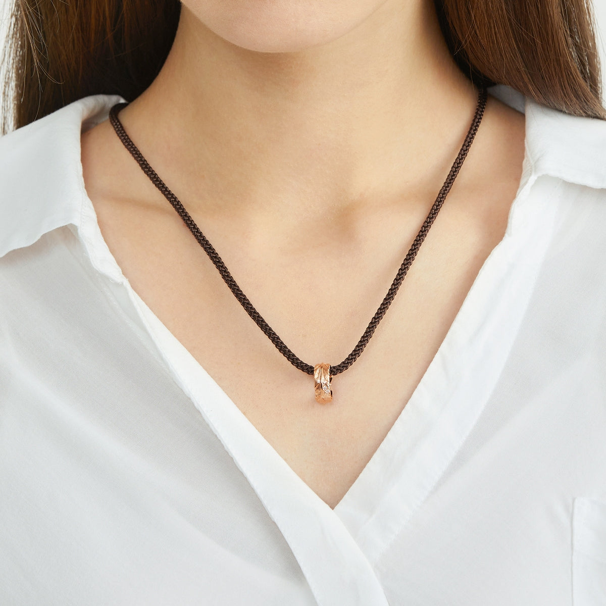 18K Rose Gold Diamond Necklace