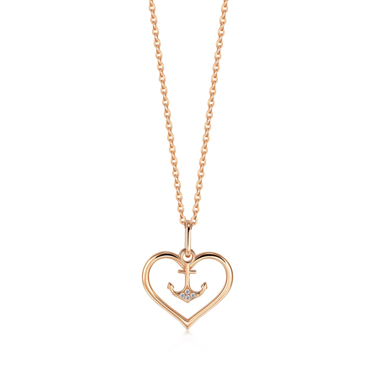 18K Rose Gold Diamond Pendant