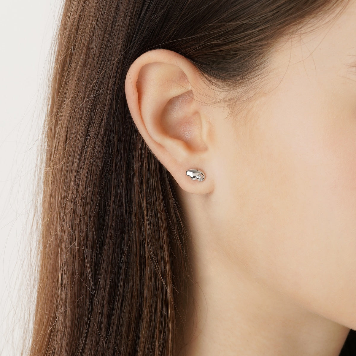 Ear Play' 950 Platinum Diamond Angel Wing Single Earring