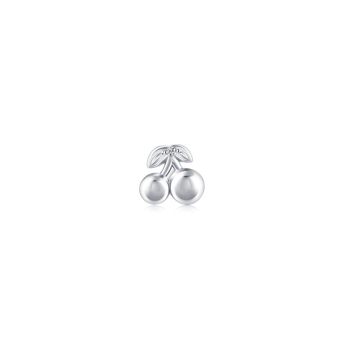 Ear Play' 950 Platinum Diamond Cherry Single Earring