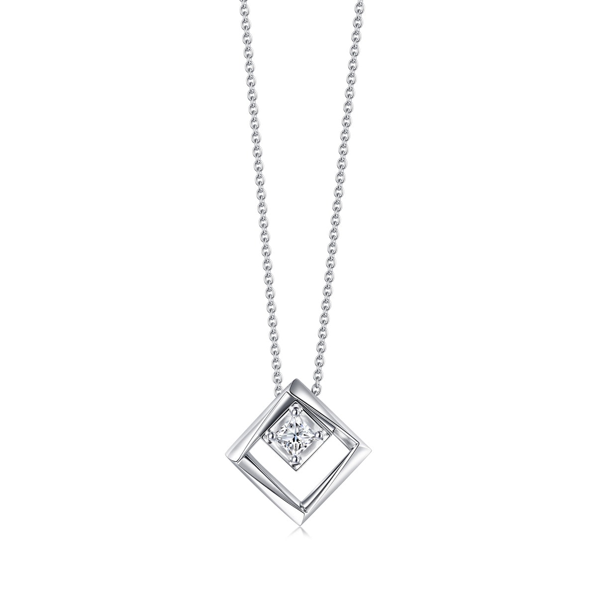 Collar Play' 18K White Gold Diamond Necklace