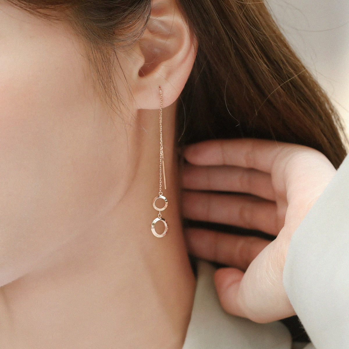 18K Rose Gold Single Earring