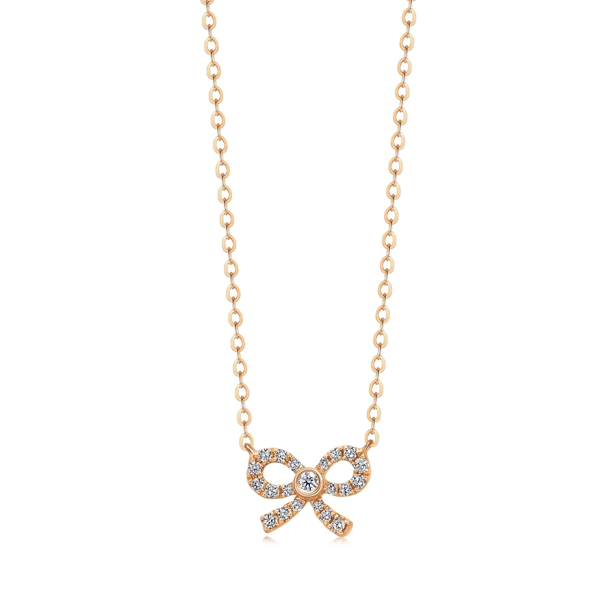 18K Rose Gold Diamond Necklace
