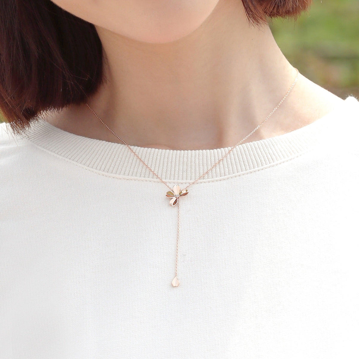 Ryokou' 18K Rose Gold Diamond Necklace