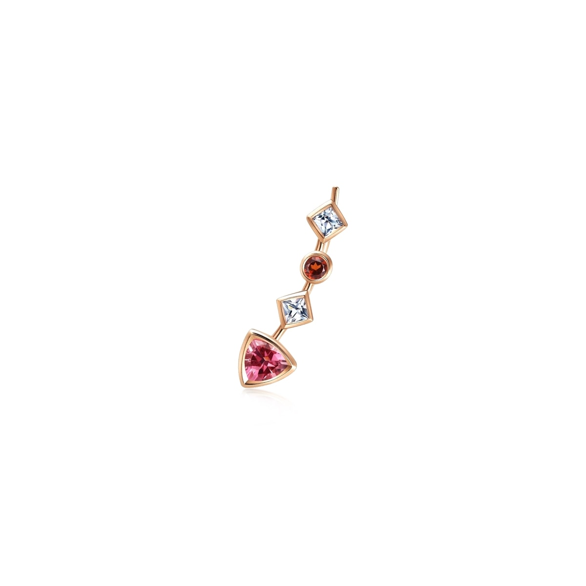 form-rose-gold-pink-tourmaline-single-left-earring-chow-sang-sang