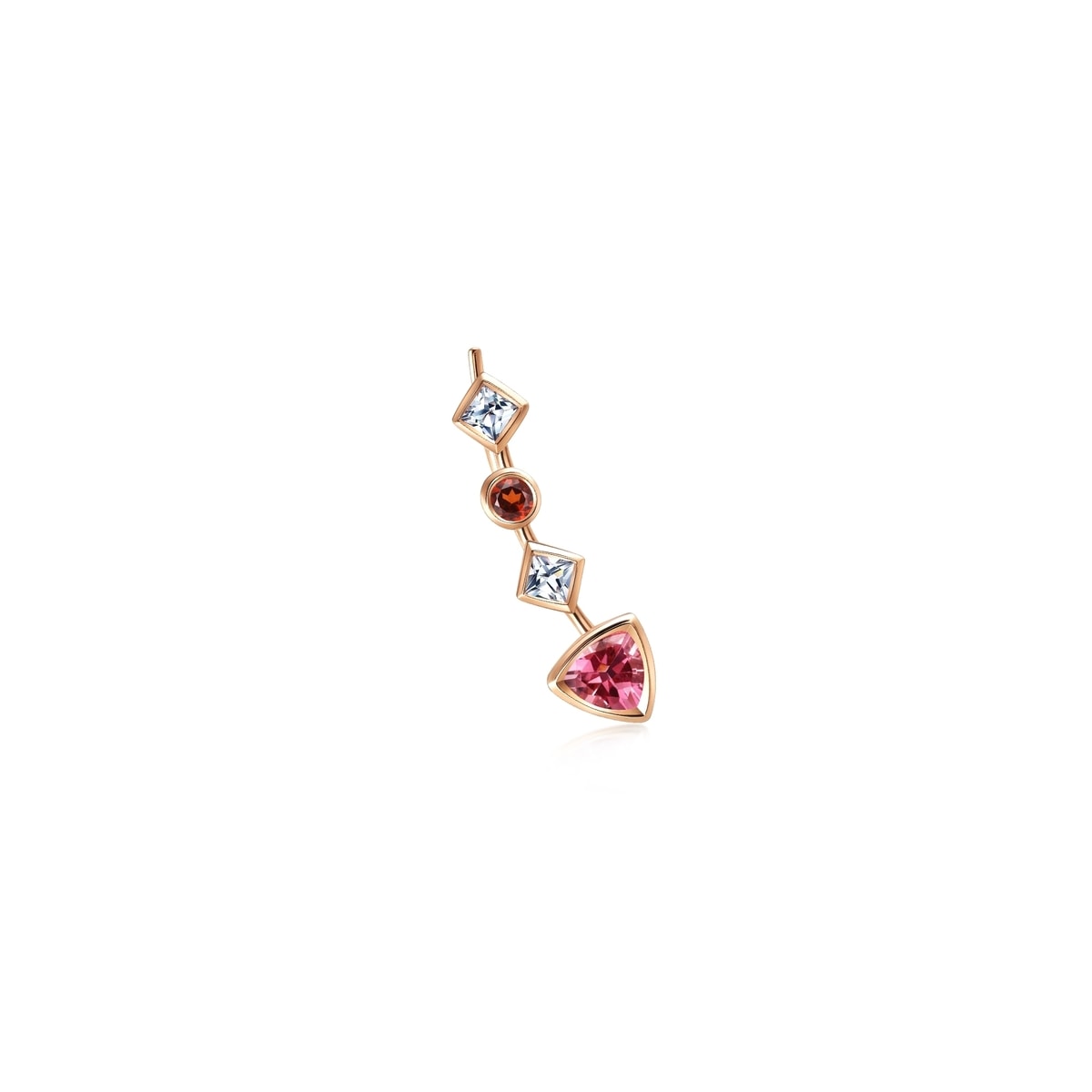 Form'18K Rose Gold Pink Tourmaline Single Right Earring
