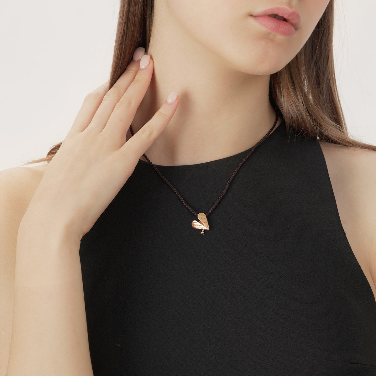 18K Rose Gold Diamond Necklace