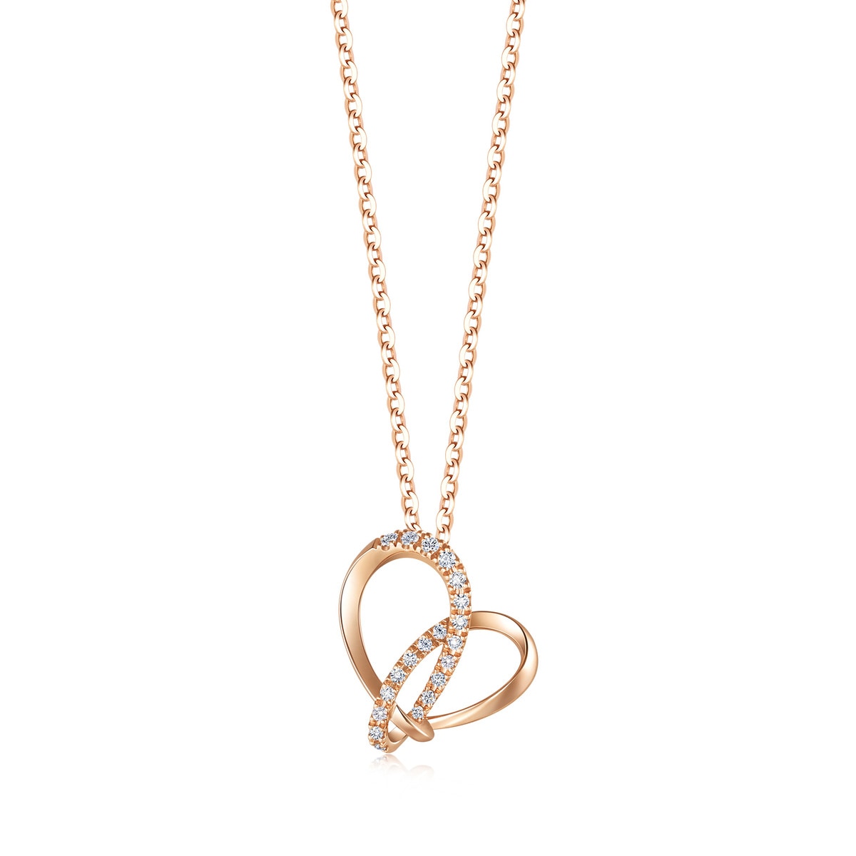 Love Knot' 18K Rose Gold Diamond Pendant