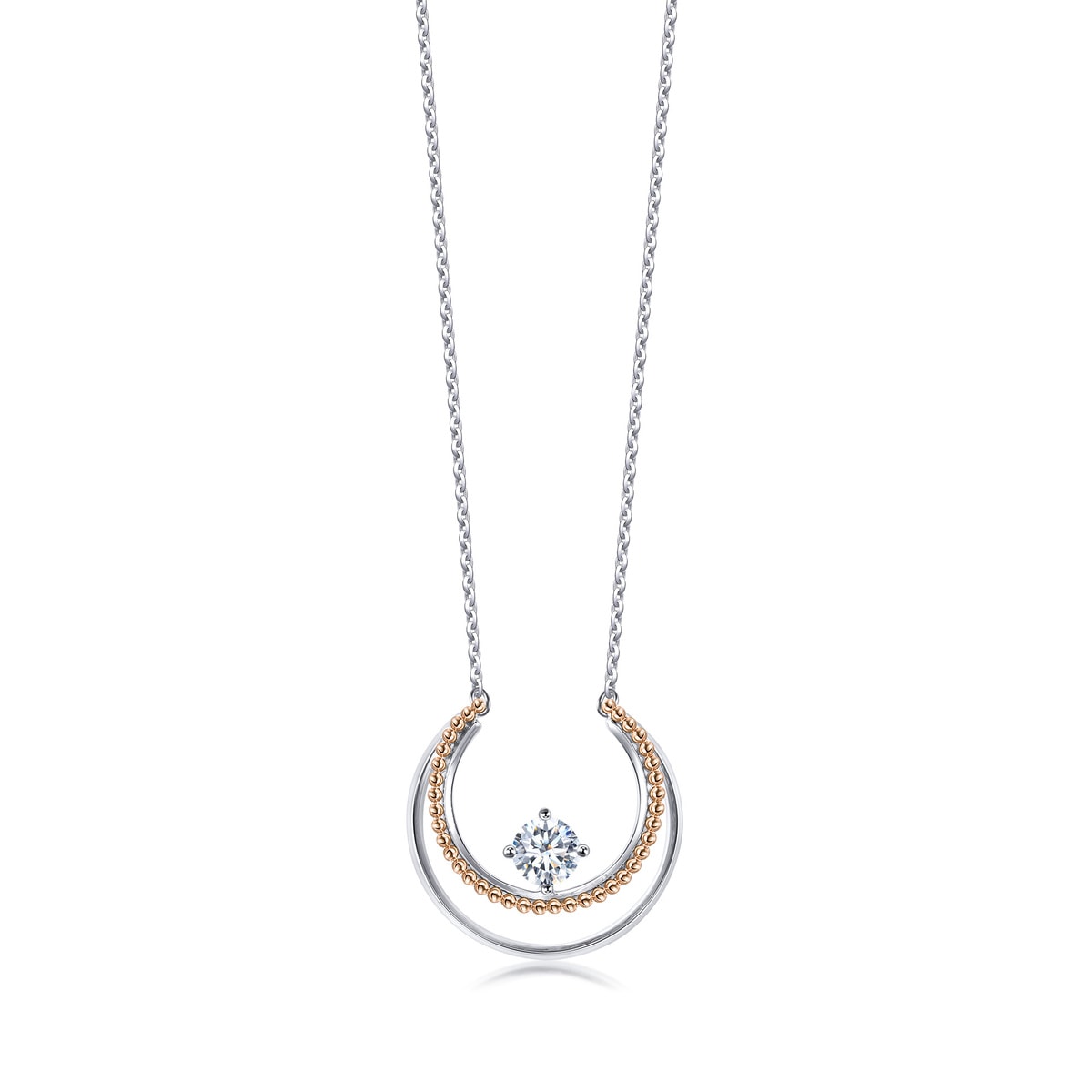 Majesty' 18K White & Red Gold Diamond Necklace