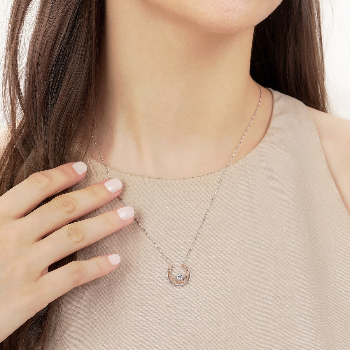 Majesty' 18K White & Red Gold Diamond Necklace