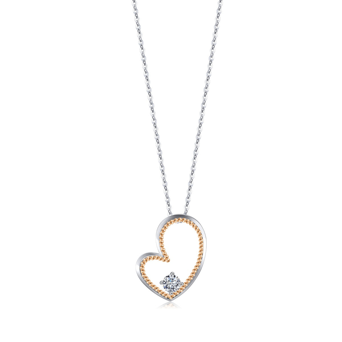 Majesty' 18K White & Red Gold Diamond Pendant