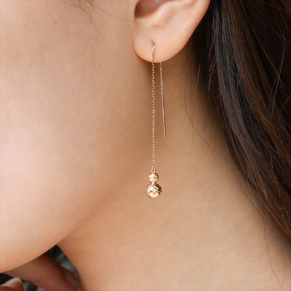 18K Rose Gold Single Earring
