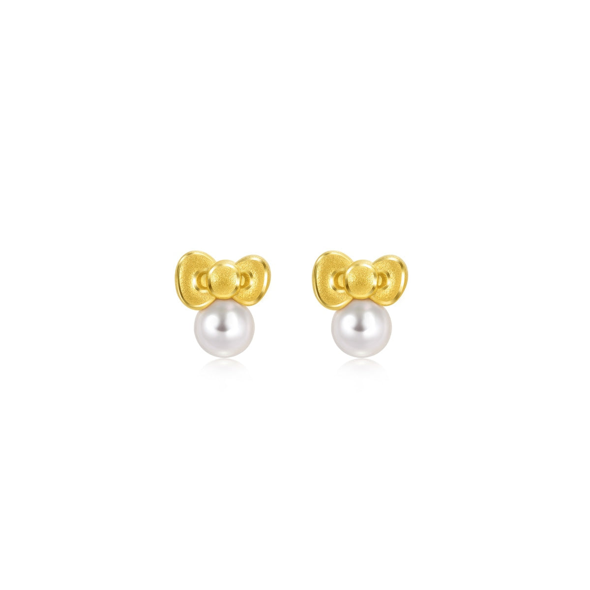 Hello Kitty' 999 Gold Bowtie Earrings