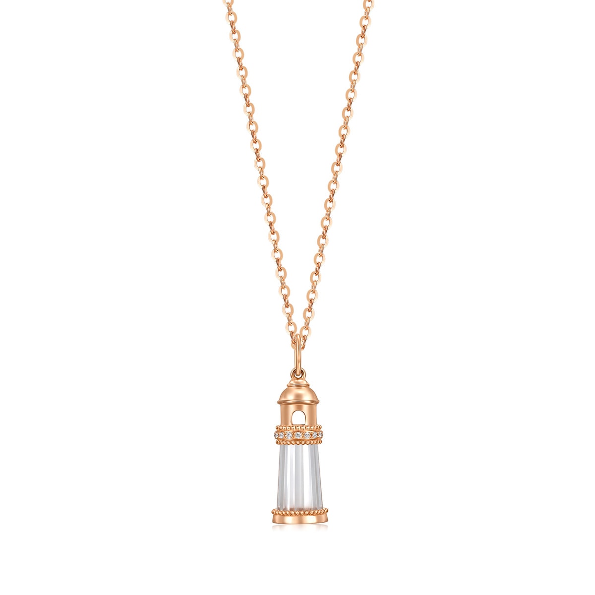 18K Rose Gold Diamond beacon Pendant