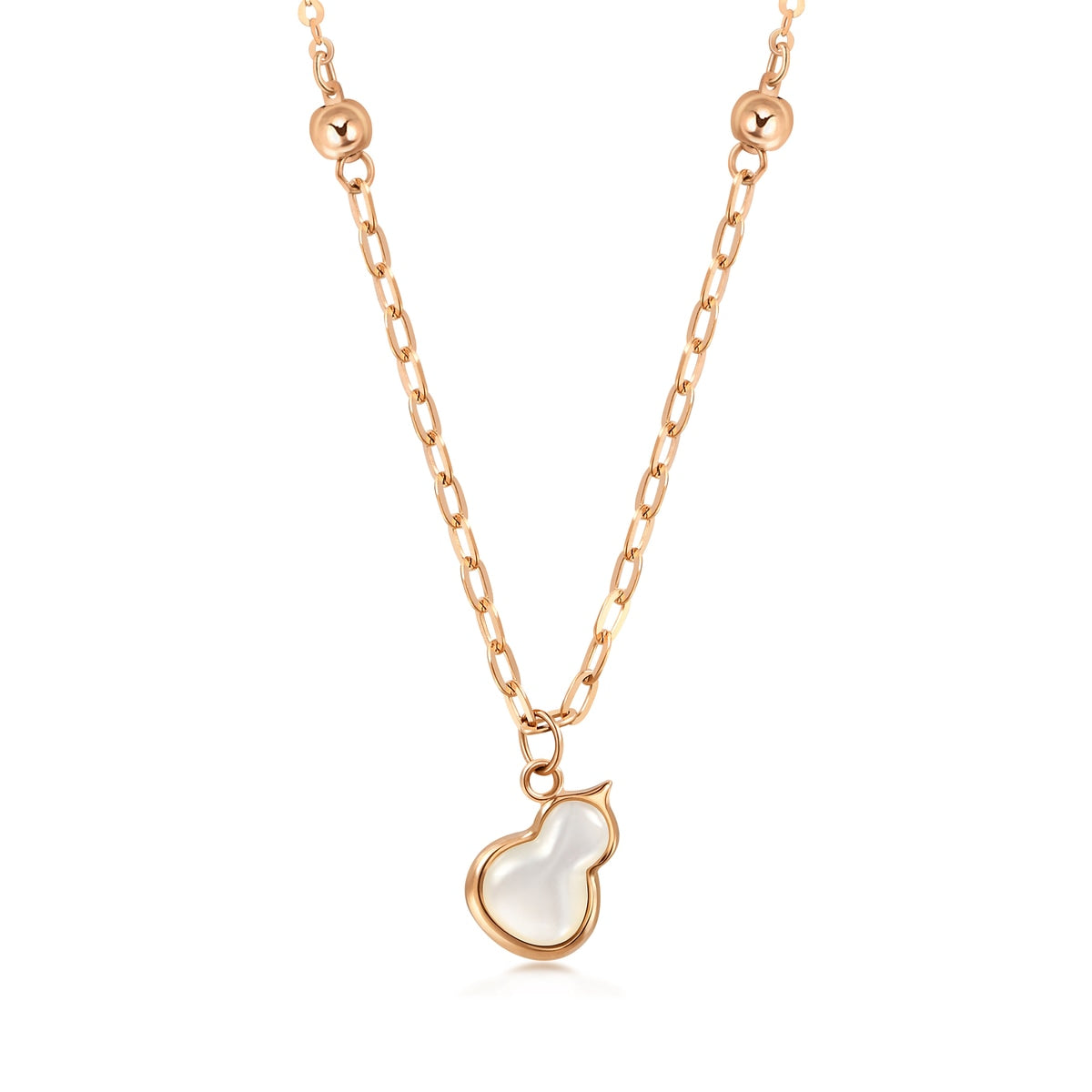 Wishes' 18K Rose Gold Gourd Necklace