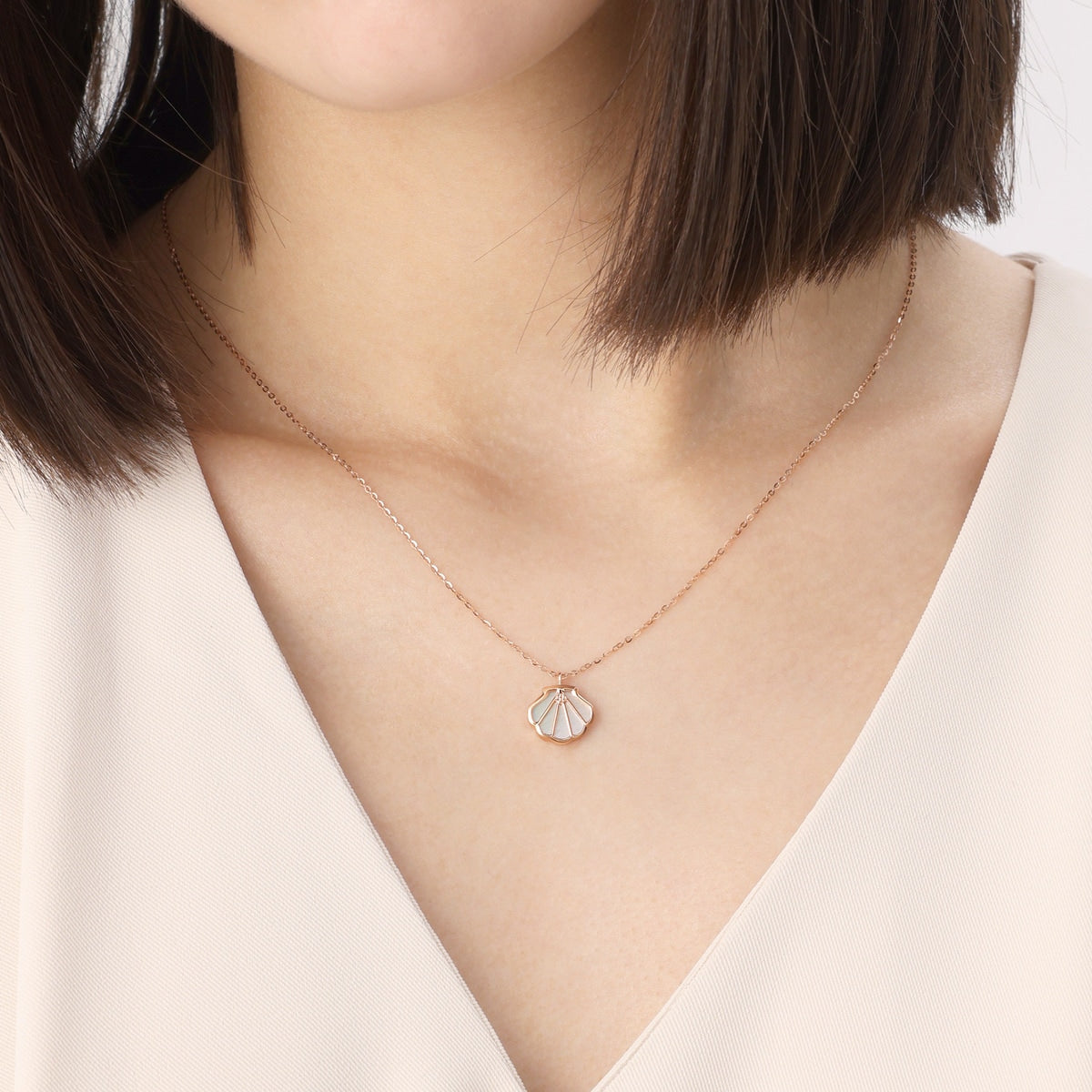 Wishes' 18K Rose Gold Shell Necklace