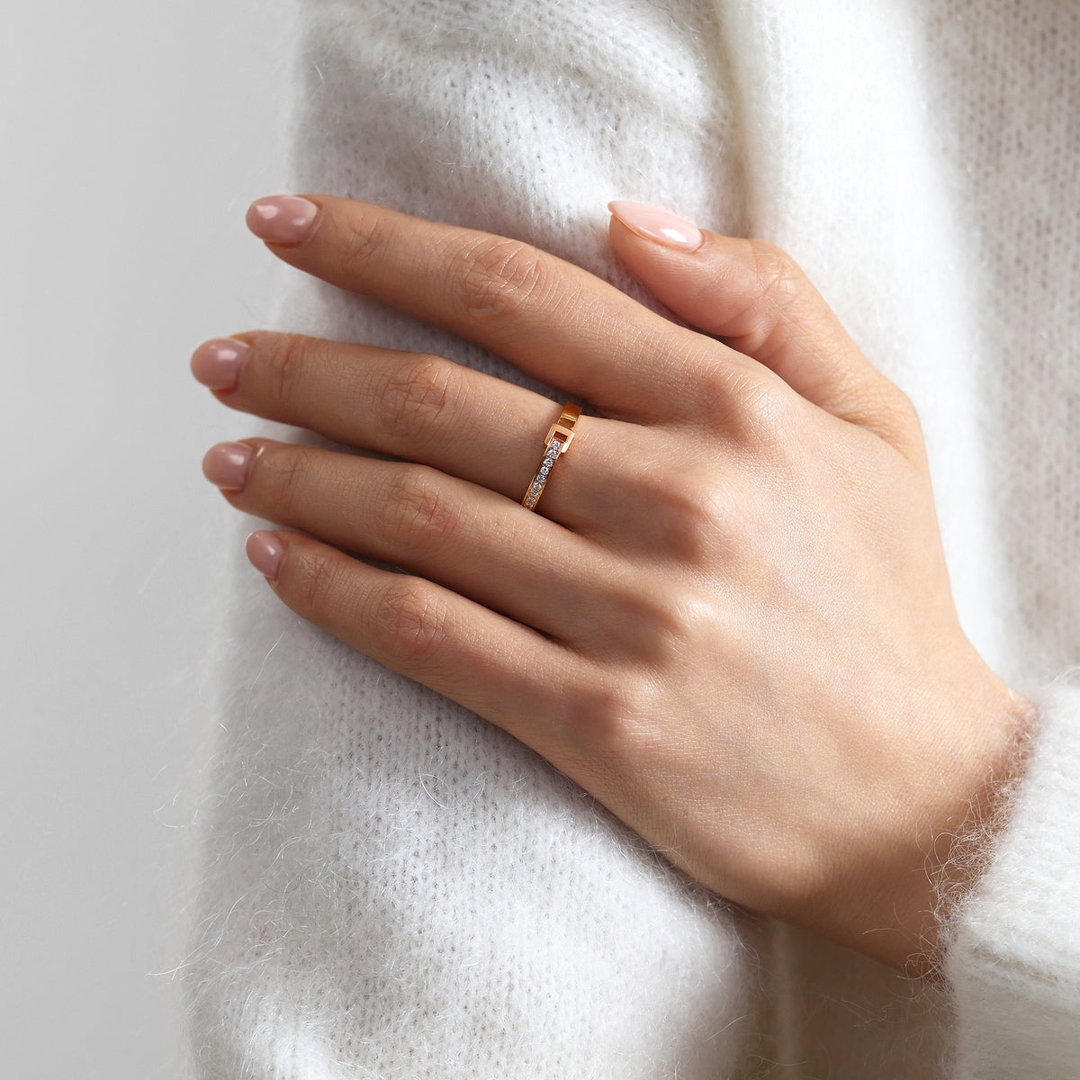 Daily Luxe 18K Rose Gold Diamond Ring