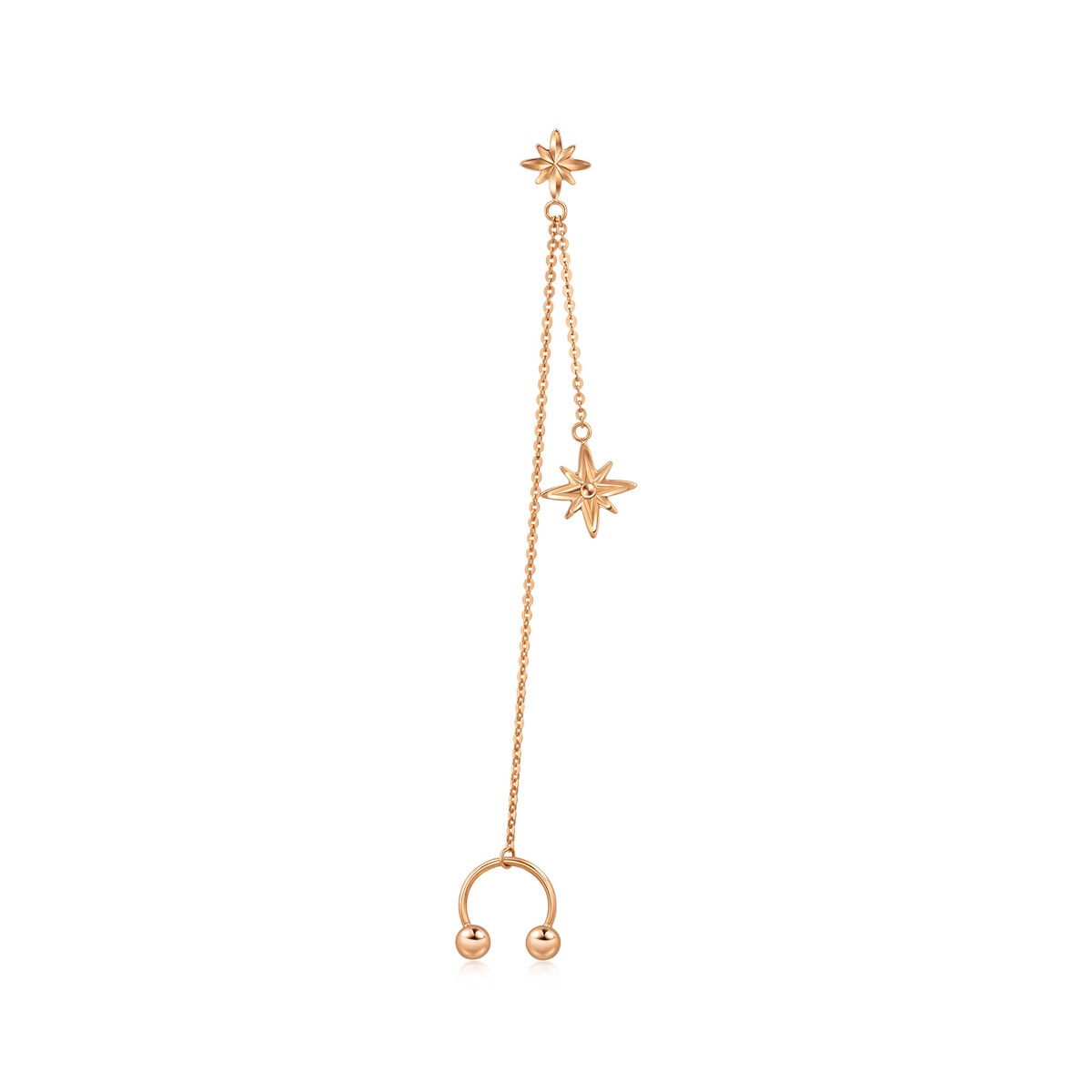 18K Rose Gold Single Earring