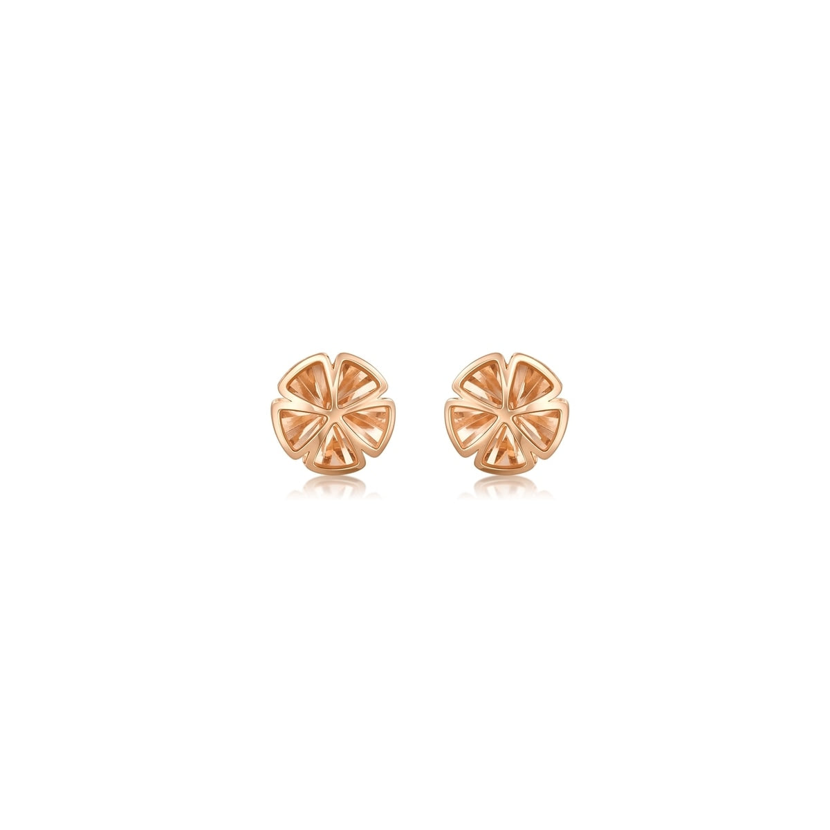 18K Rose Gold Flower Earrings