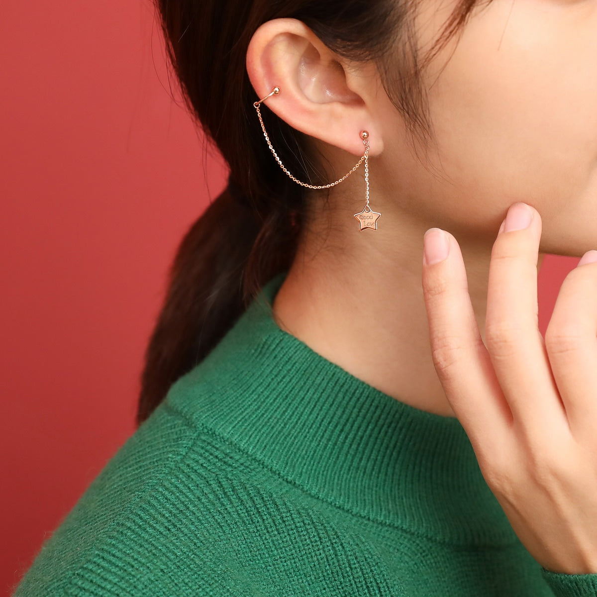 18K/750 Gold (Rose) Single Earring