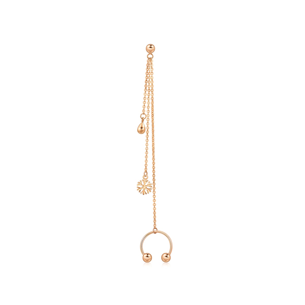 18K Gold (Red) Single Earring
