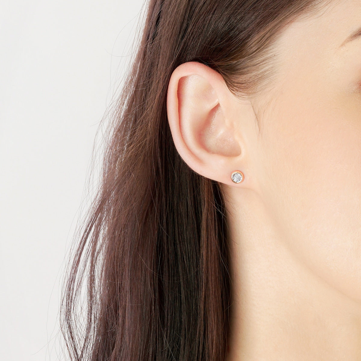 Fantasy' 18K White & Red Gold Single Diamond Single Earring