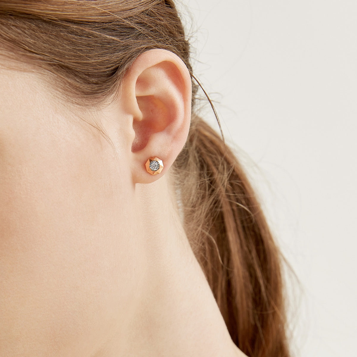 Fantasy' 18K White & Red Gold Diamond Single Earring