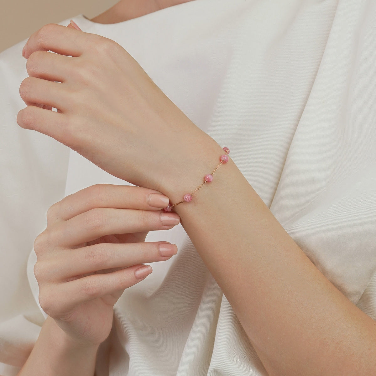 Cosmos' 18K Rose Gold Rhodochrosite Bracelet